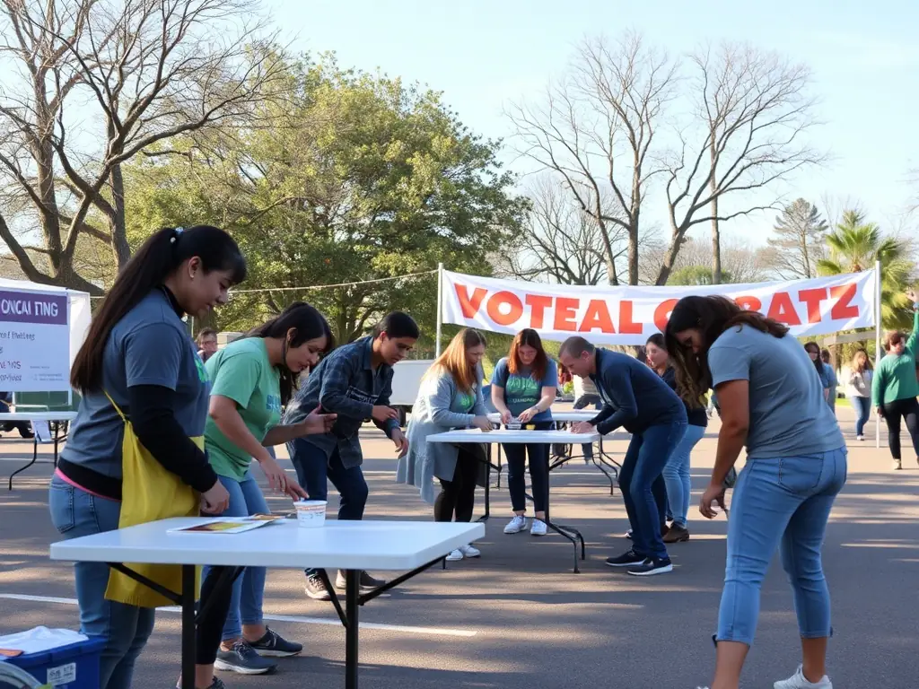 Volunteers assisting with the setup of a BOCALISE event, demonstrating the community's support and involvement in the organization's activities.