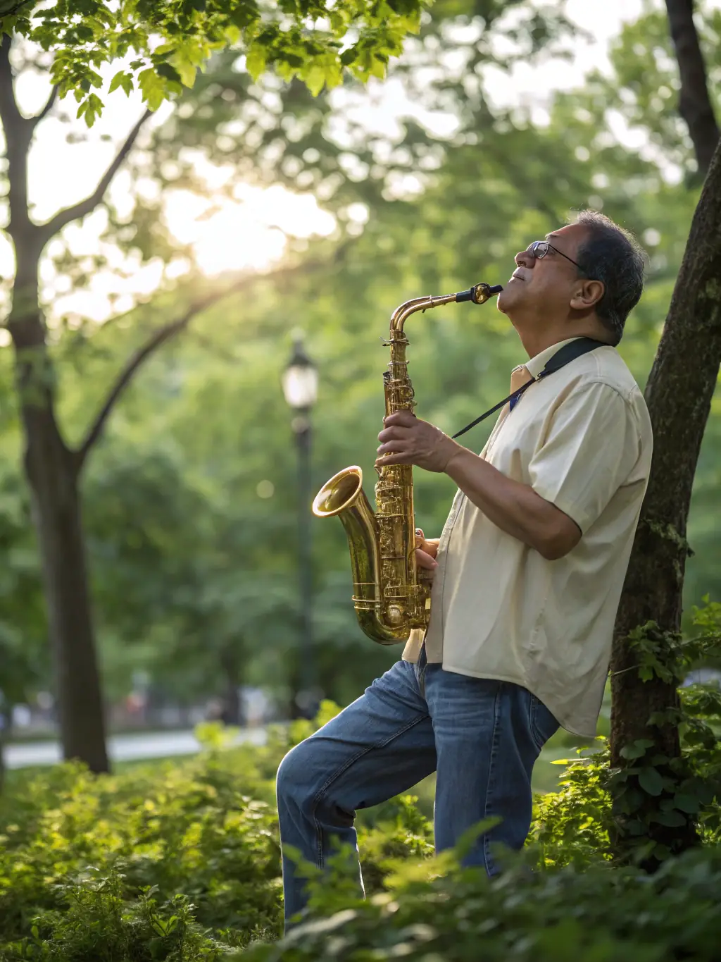 A saxophone quartet performing in a unique outdoor setting, highlighting BOCALISE's innovative approach to musical performances.